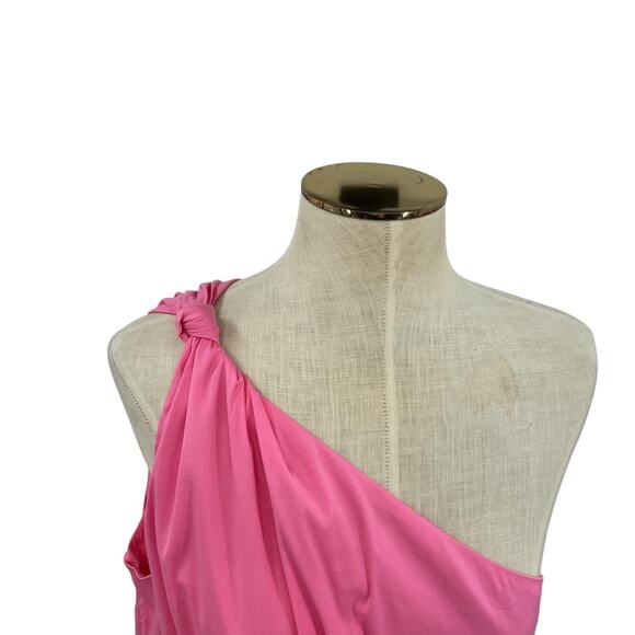 Lilly Pulitzer Lucilyn Dress Maxi One Shoulder Tiered Confetti Pink Size 16 - Picture 6 of 15